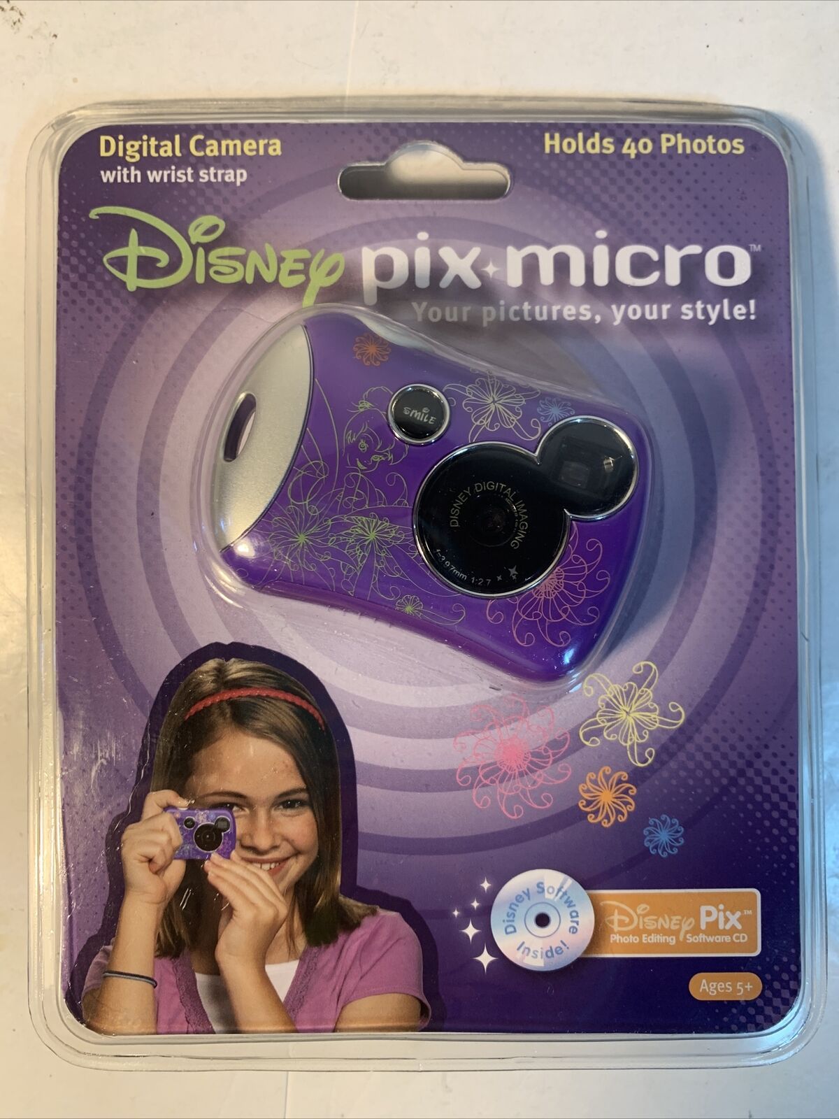 Disney Pix Micro Digital Camera Purple 2006 New Early Kids Plus DISNEY Software
