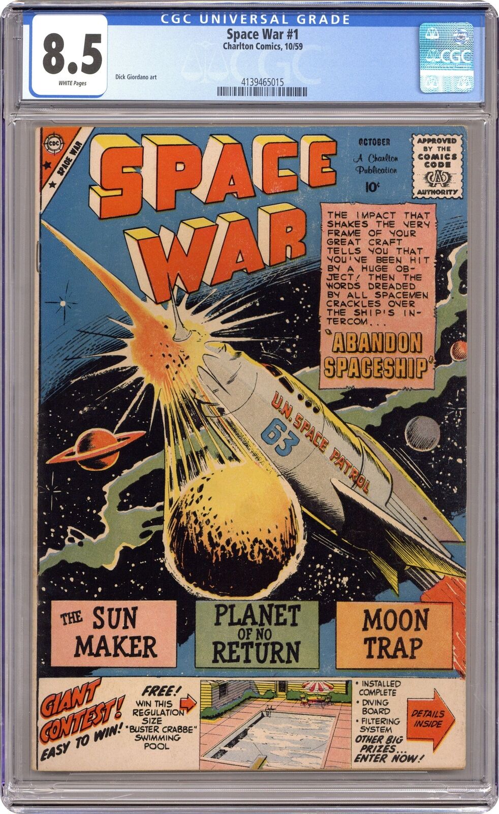 Space War #1 CGC 8.5 1959 4139465015