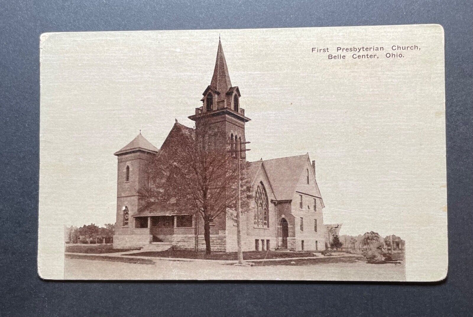 Ohio OH Postcard First Presbyterian Church Belle Center