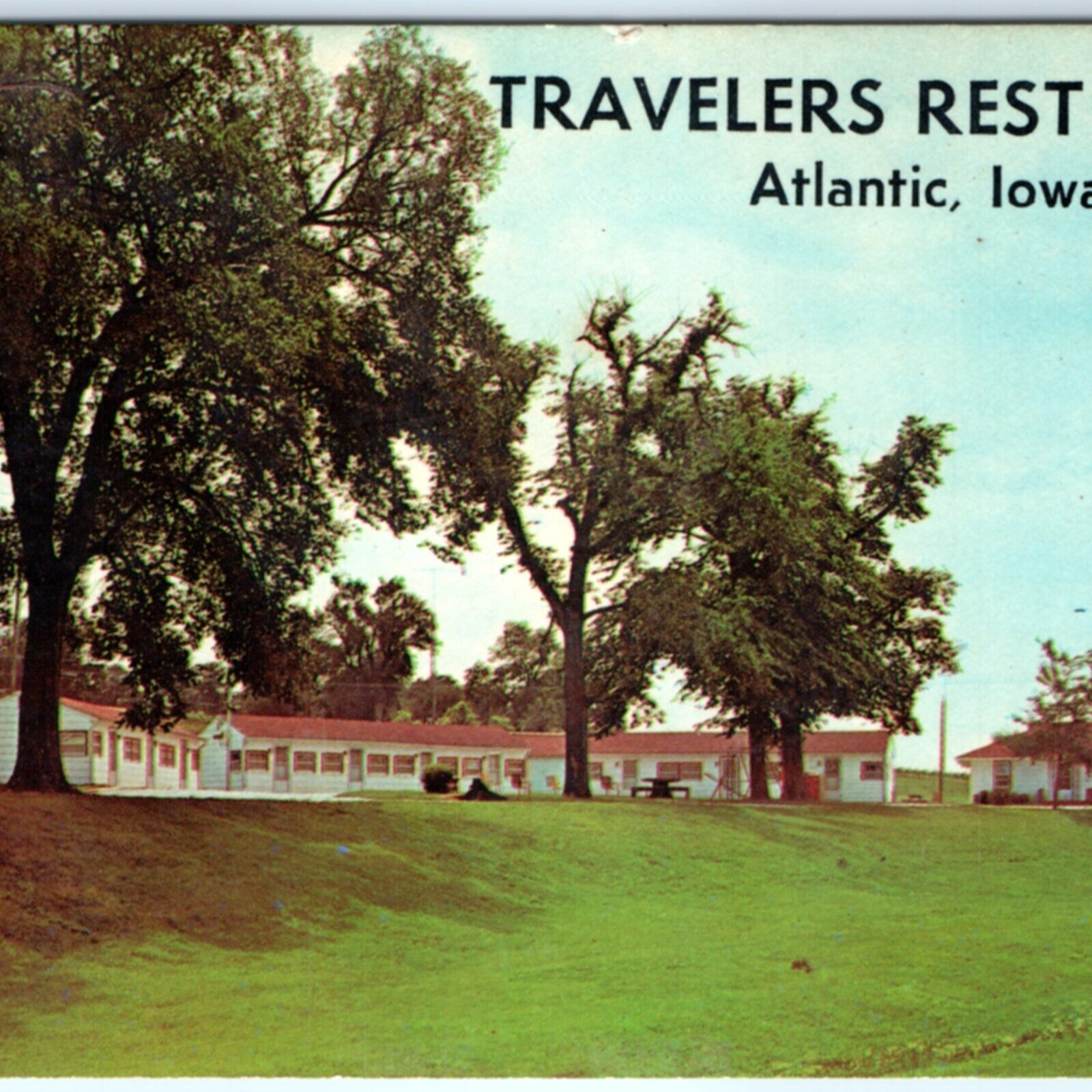 c1950s Atlantic, IA Travelers Rest Motel Postcard US Hwy 6 Dexter Vtg Iowa A133