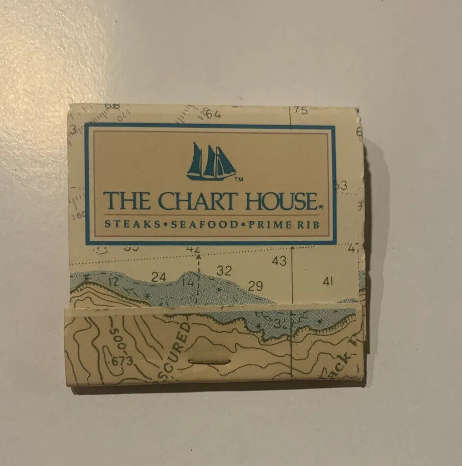 Vintage Matchbook Cover The Chart House Steaks Seafood Prime Rib Ad Full