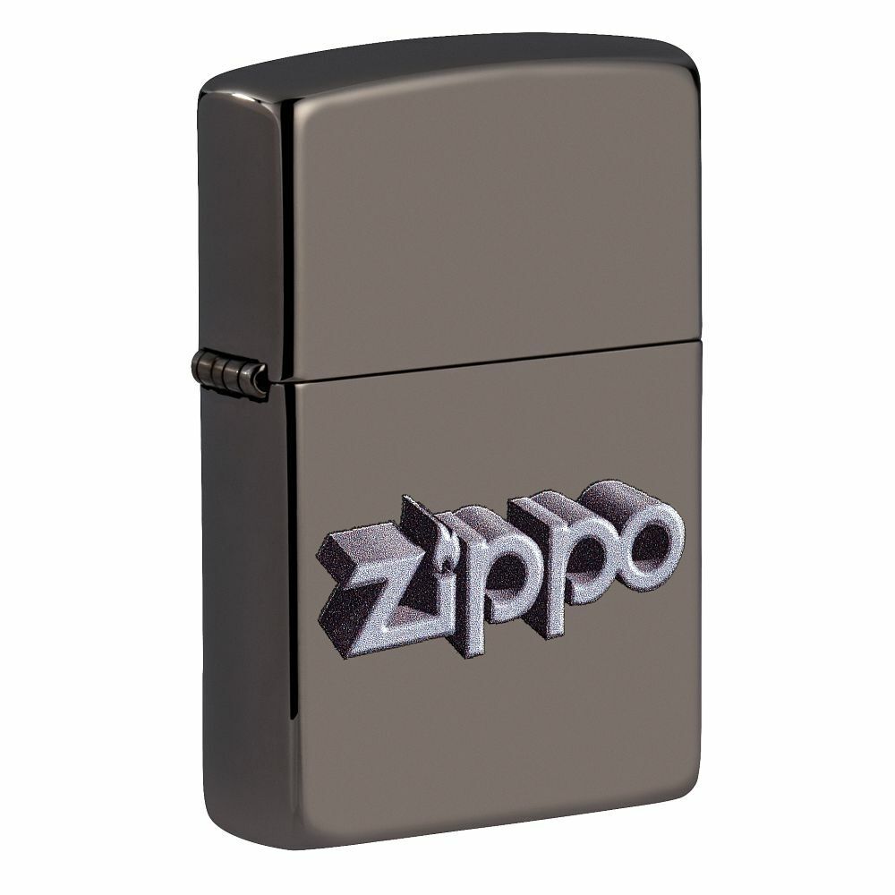 Zippo 3D Logo Black Ice Windproof Lighter, 49417