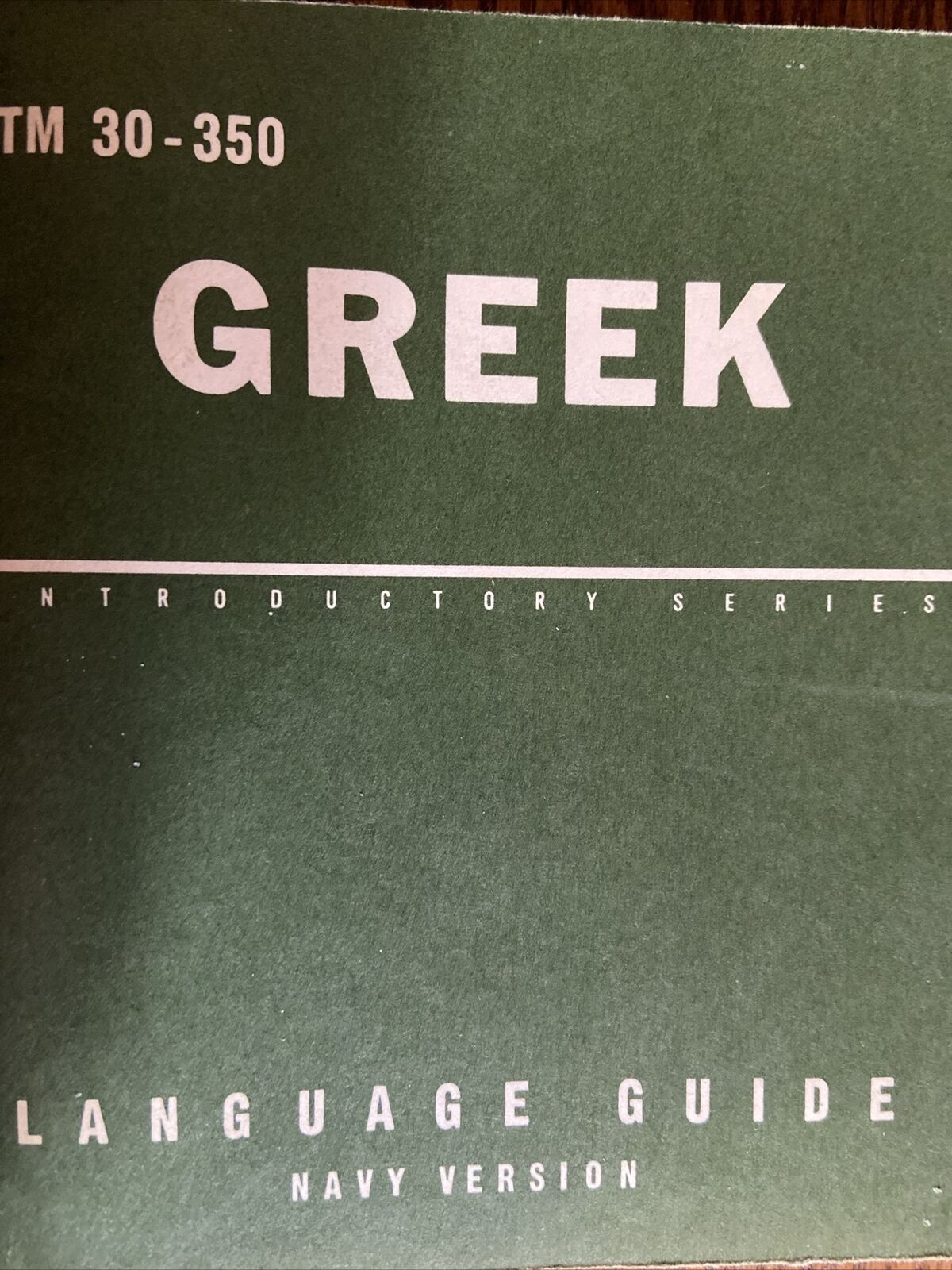 Greek Phrase Book TM 30-650 Language Guide Paperback 1963 US Navy Personnel