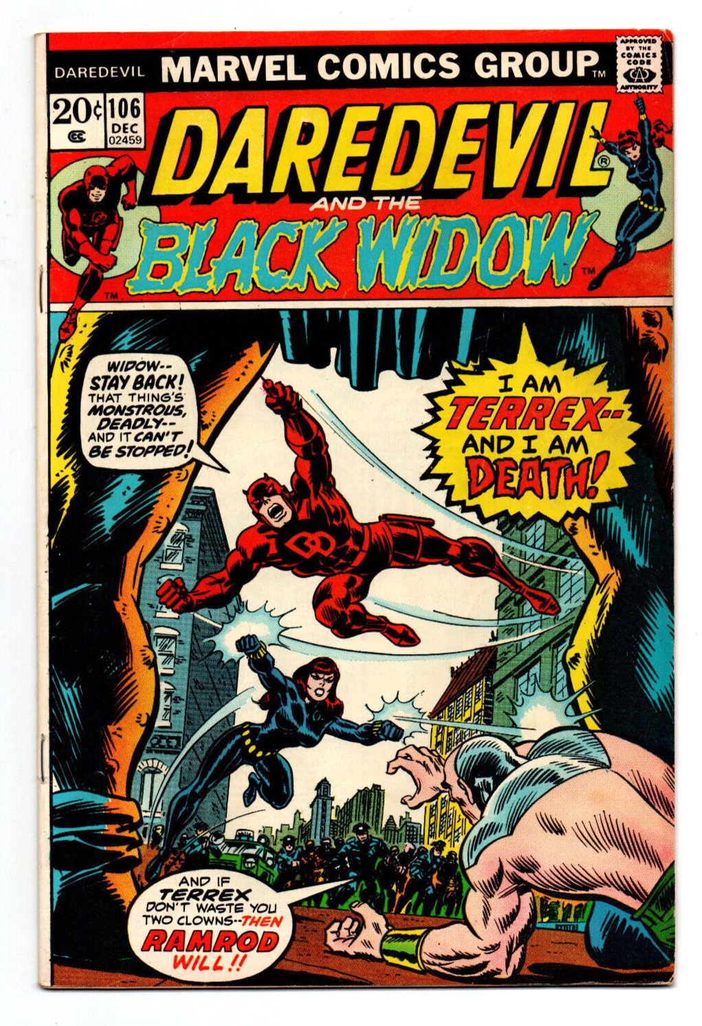 Daredevil #106 - Black Widow - Moondragon - 1973 - FN