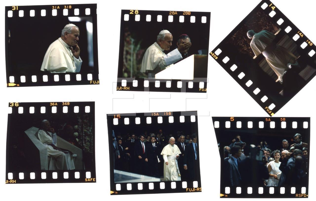6 1987 Pope John Paul II Visits United States Original Transparency Lot 369K