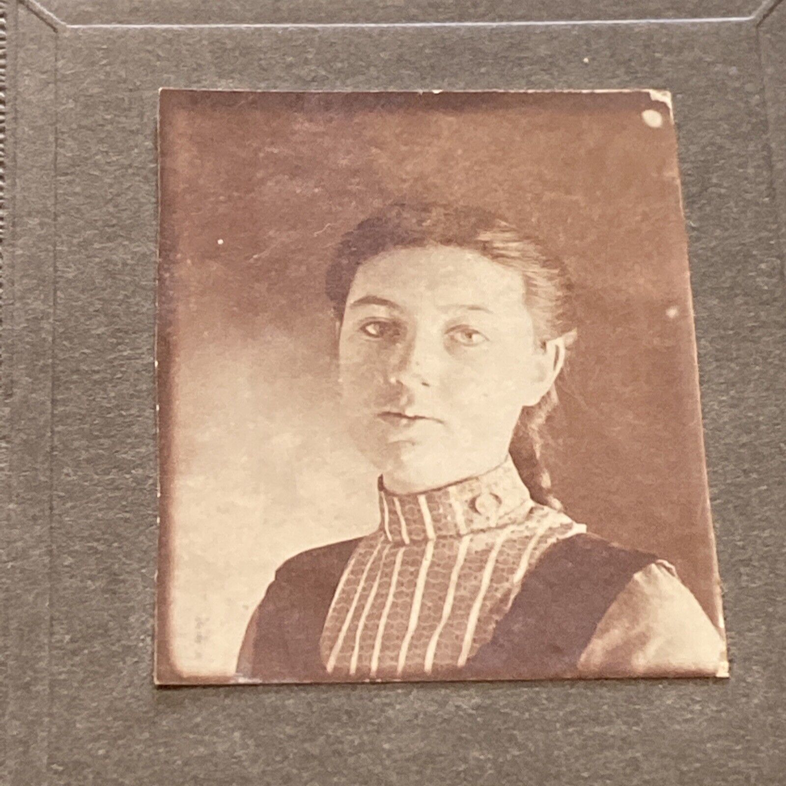 ATQ Circa Late 1800s Tintype Portrait Of Beautiful Girl Marie E Synergy