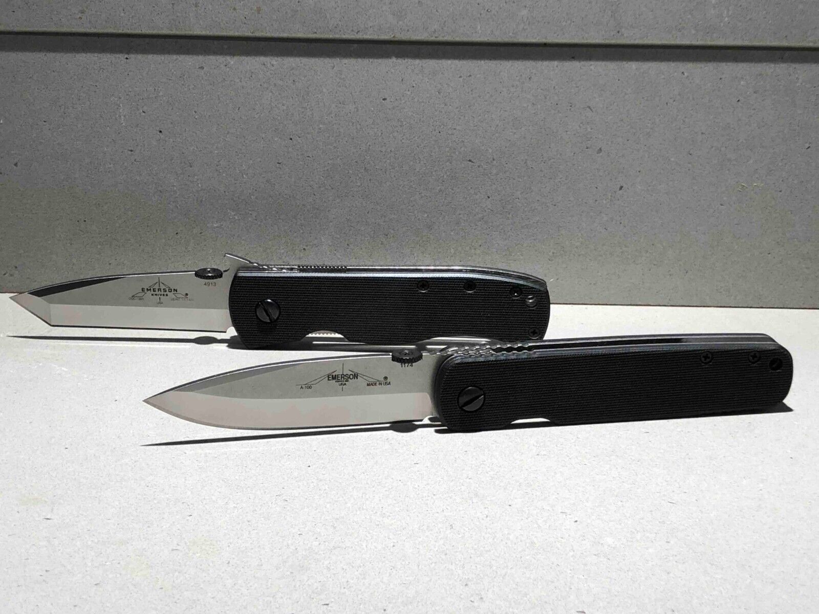 Emerson Knives CQC-7 BW SF + A-100 SF Paired Set.
