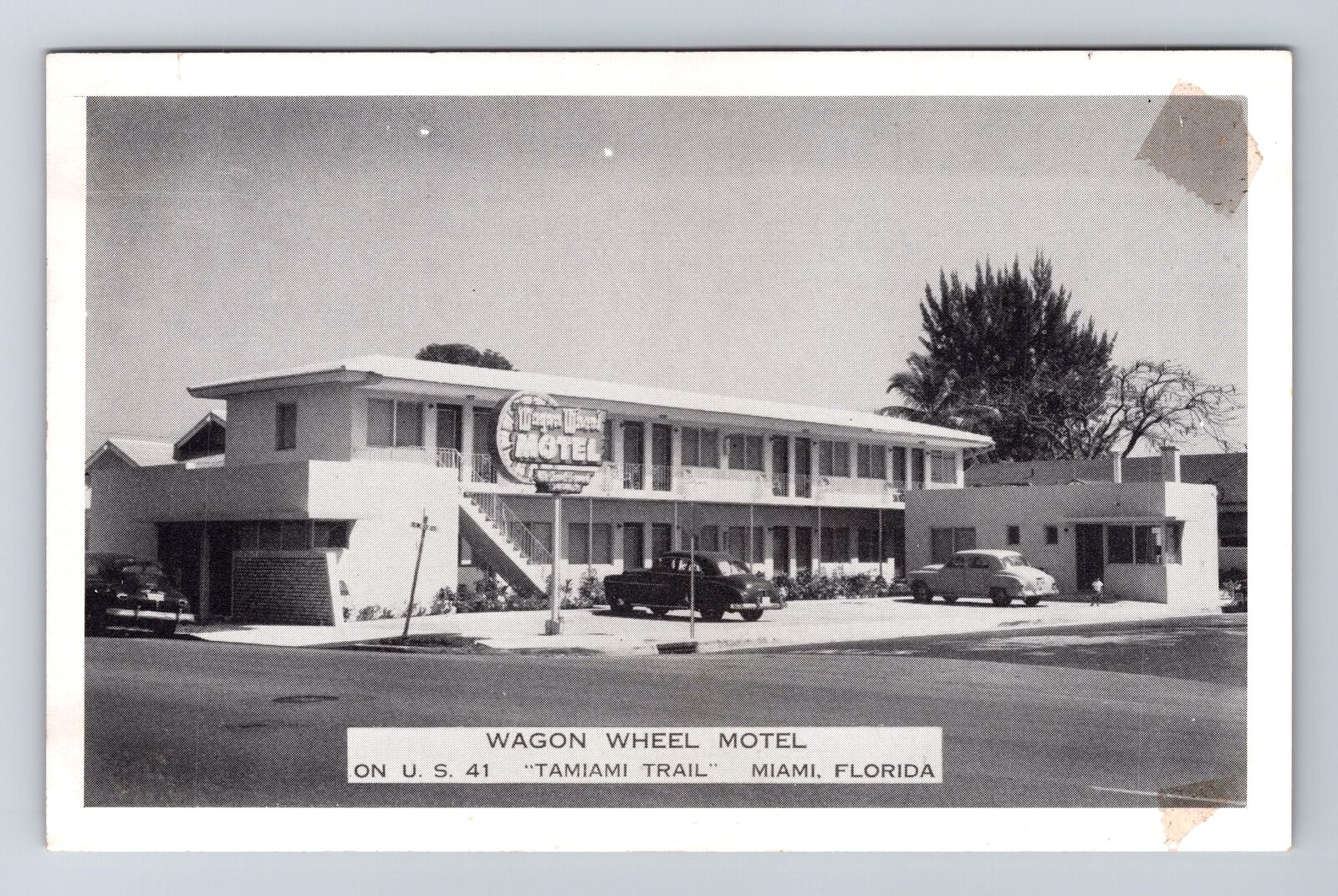 Miami FL-Florida, Wagon Wheel Motel, Advertising, Vintage Souvenir Postcard