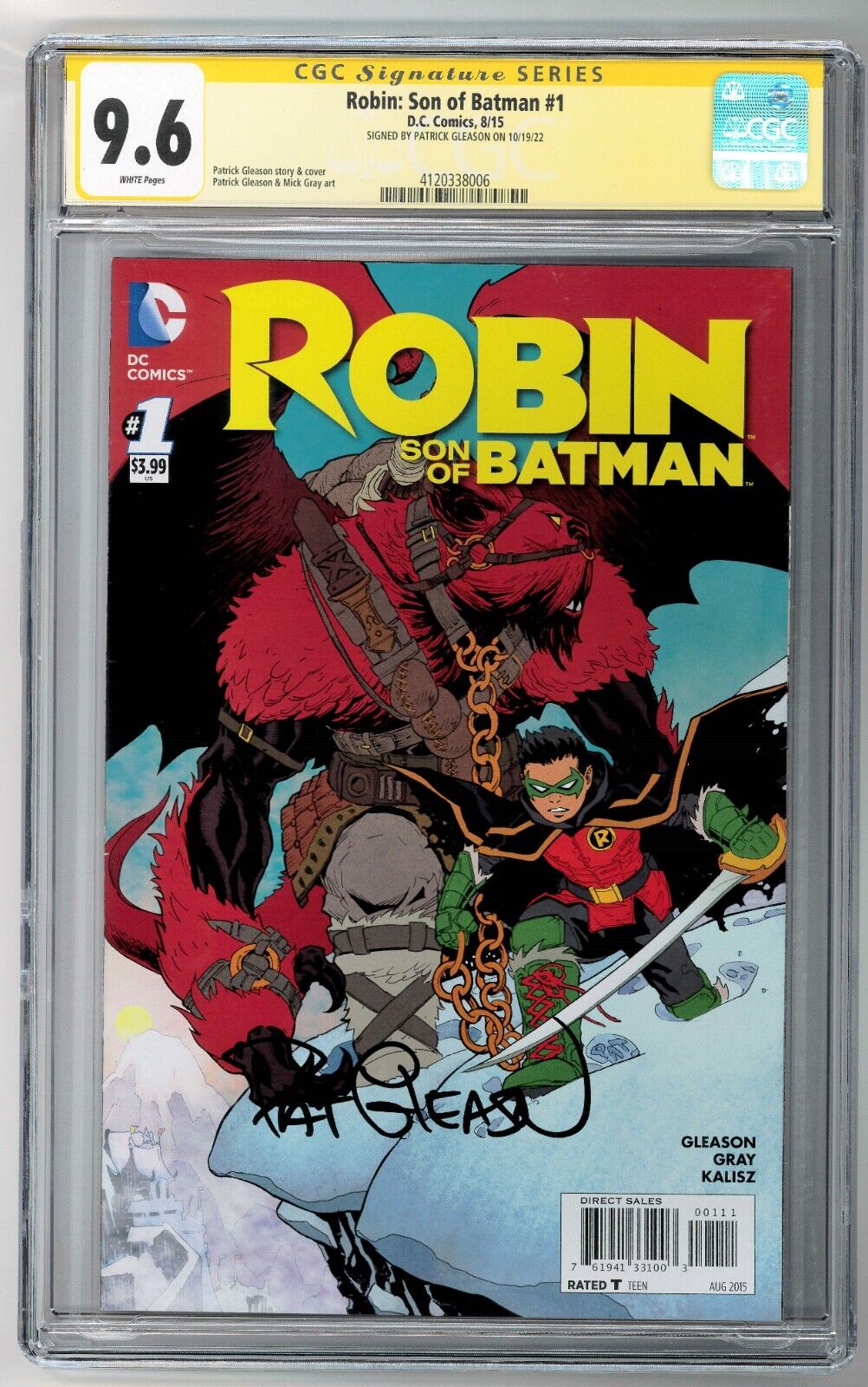 Robin: Son of Batman #1 CGC SS 9.6 (Aug 2015, DC) Signed by Patrick Gleason