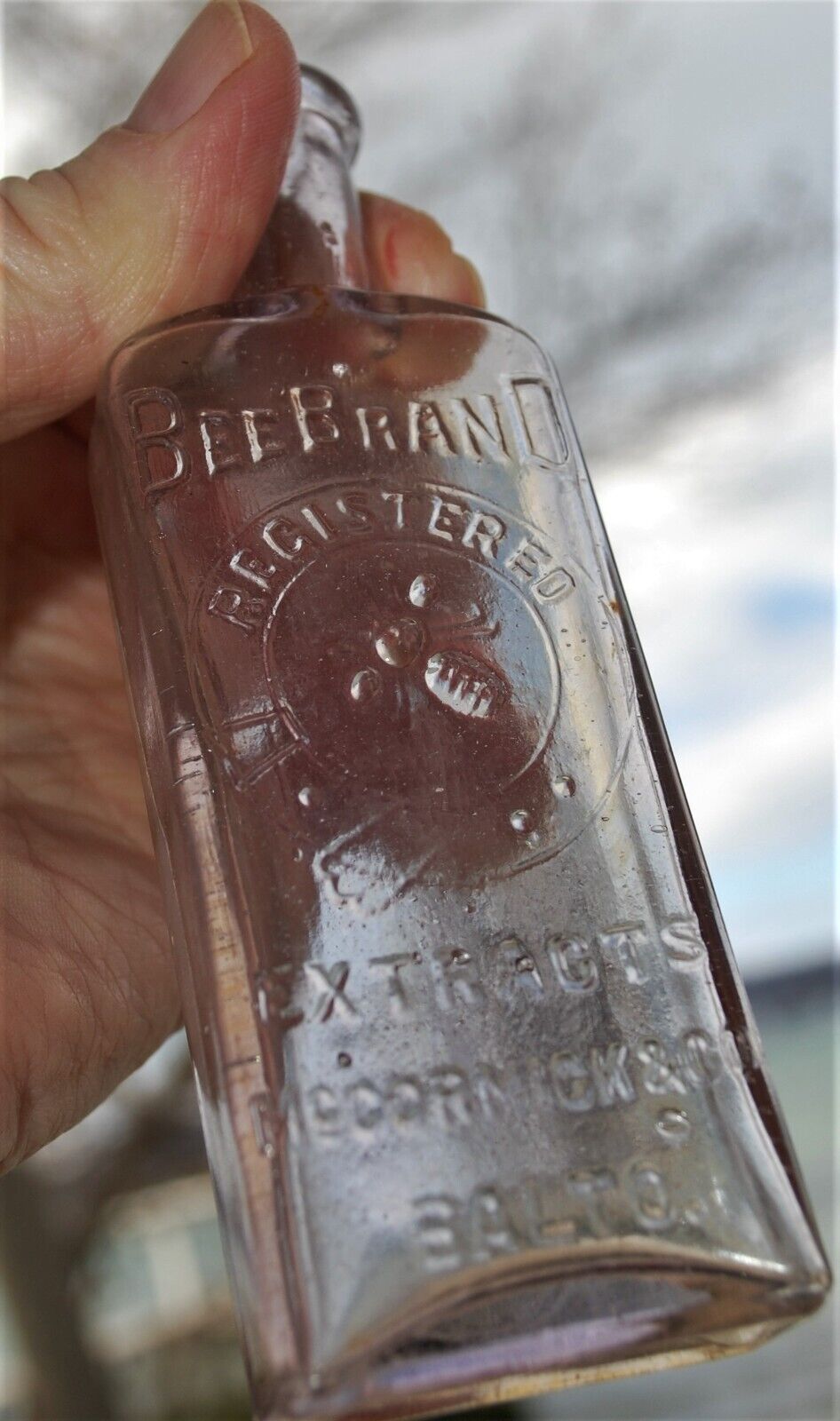 BEE BRAND EXTRACTS rare 1890s McCormick & Co bottle with logo