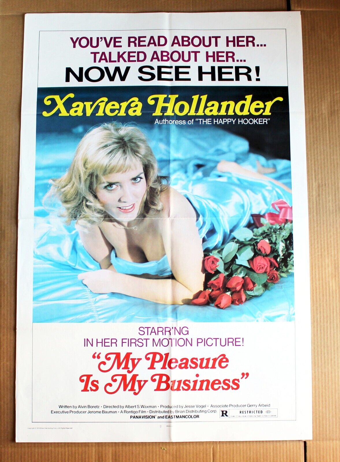 Vtg old authentic movie poster .. 1974 sexual revolution - XAVIERA, Happy Hooker