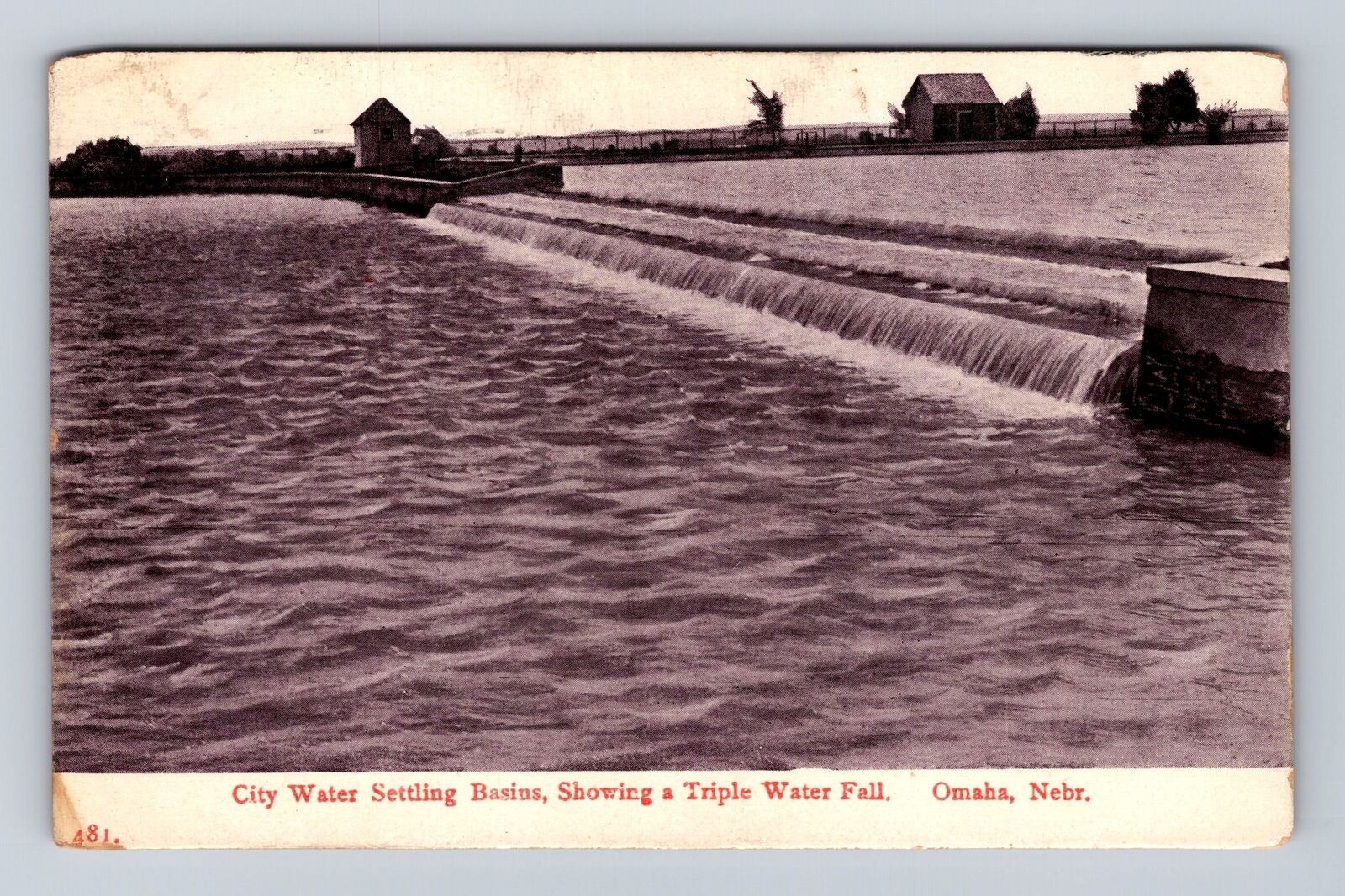 Omaha NE-Nebraska, City Water Settling Basins, Antique, Vintage c1903 Postcard