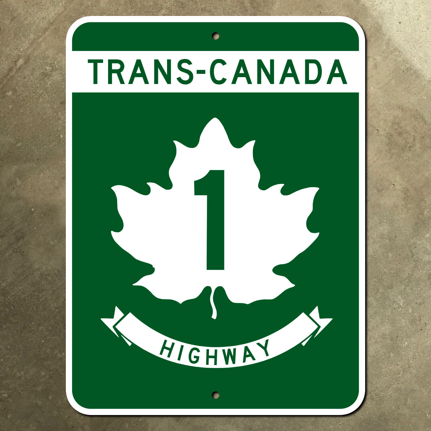 Trans-Canada highway 1 route marker road sign 1972 15x20