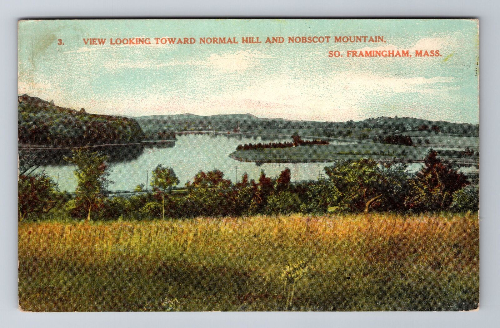Framingham MA-Massachusetts, Normal Hill And Nobscot Mountain, Vintage Postcard
