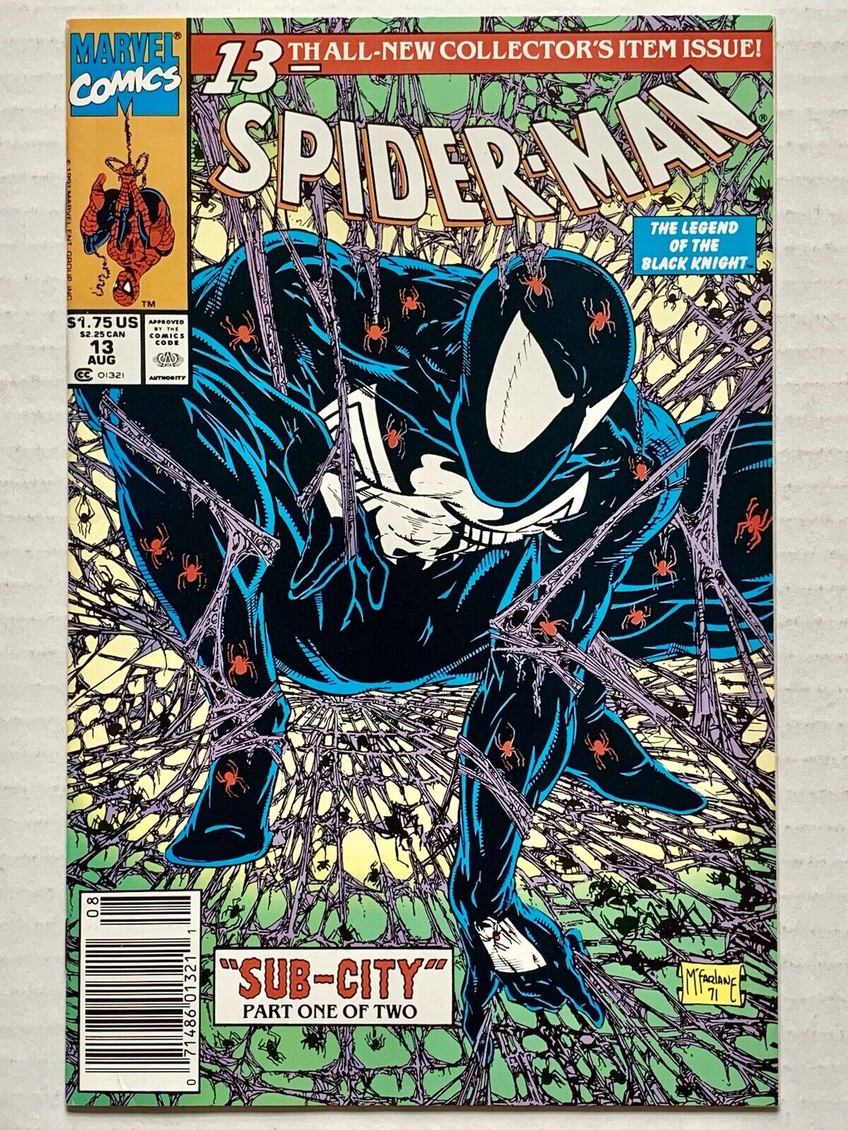 Spider-Man #13 (1991) vs Morbius - McFarlane -RARE Newsstand (NM+/9.4) -VINTAGE
