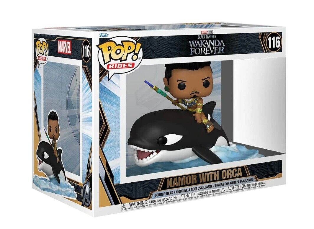 Funko Pop Rides Marvel Studios Black Panther Wakanda Forever with Orca  #116