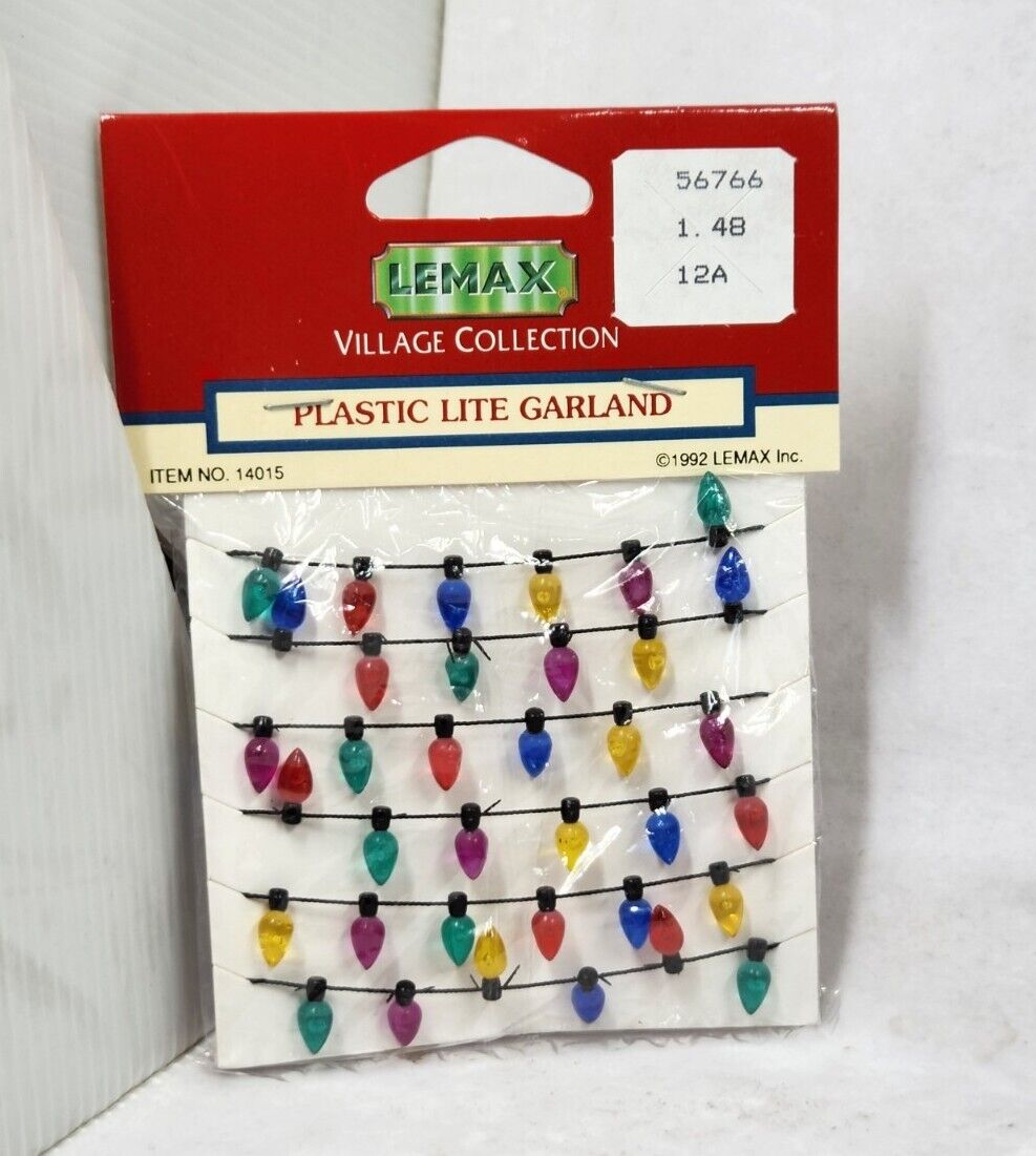 Vintage Lemax Plastic Lite Garland Village Collection Accessory #14015 NOS