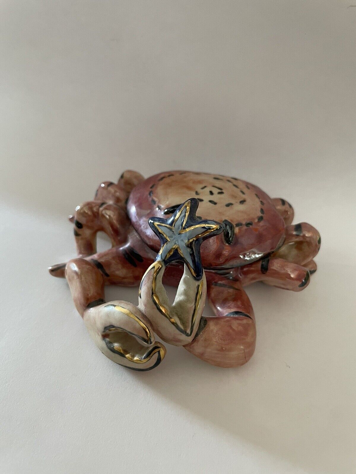 Vintage Blue Sky Clayworks Crab Trinket Box