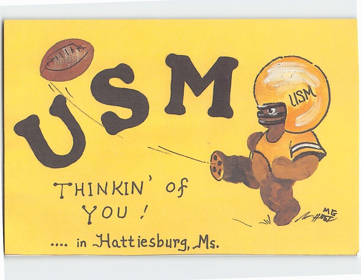Postcard U.S.M., Thinking\' of You  .... in Hattiesburg, Mississippi