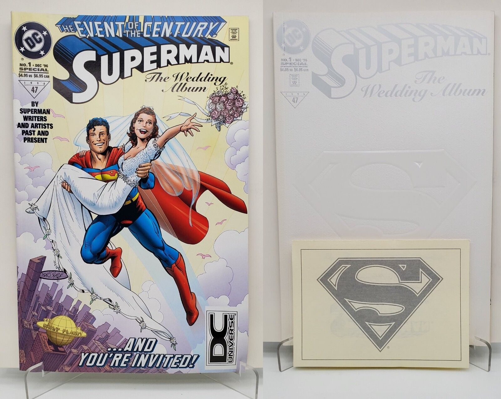 Superman: The Wedding Album #1 1996 Variant Standard & White & Invite COMBO SALE