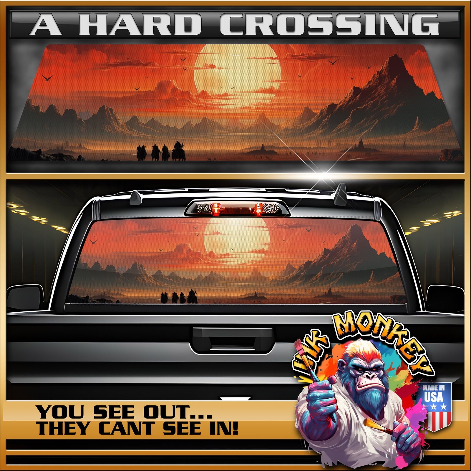 A Hard Crossing - Truck Back Window Graphics - Customizable