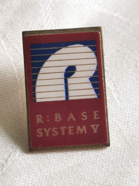 Vintage R BASE System V Metal Enamel Lapel Shirt Hat Pin