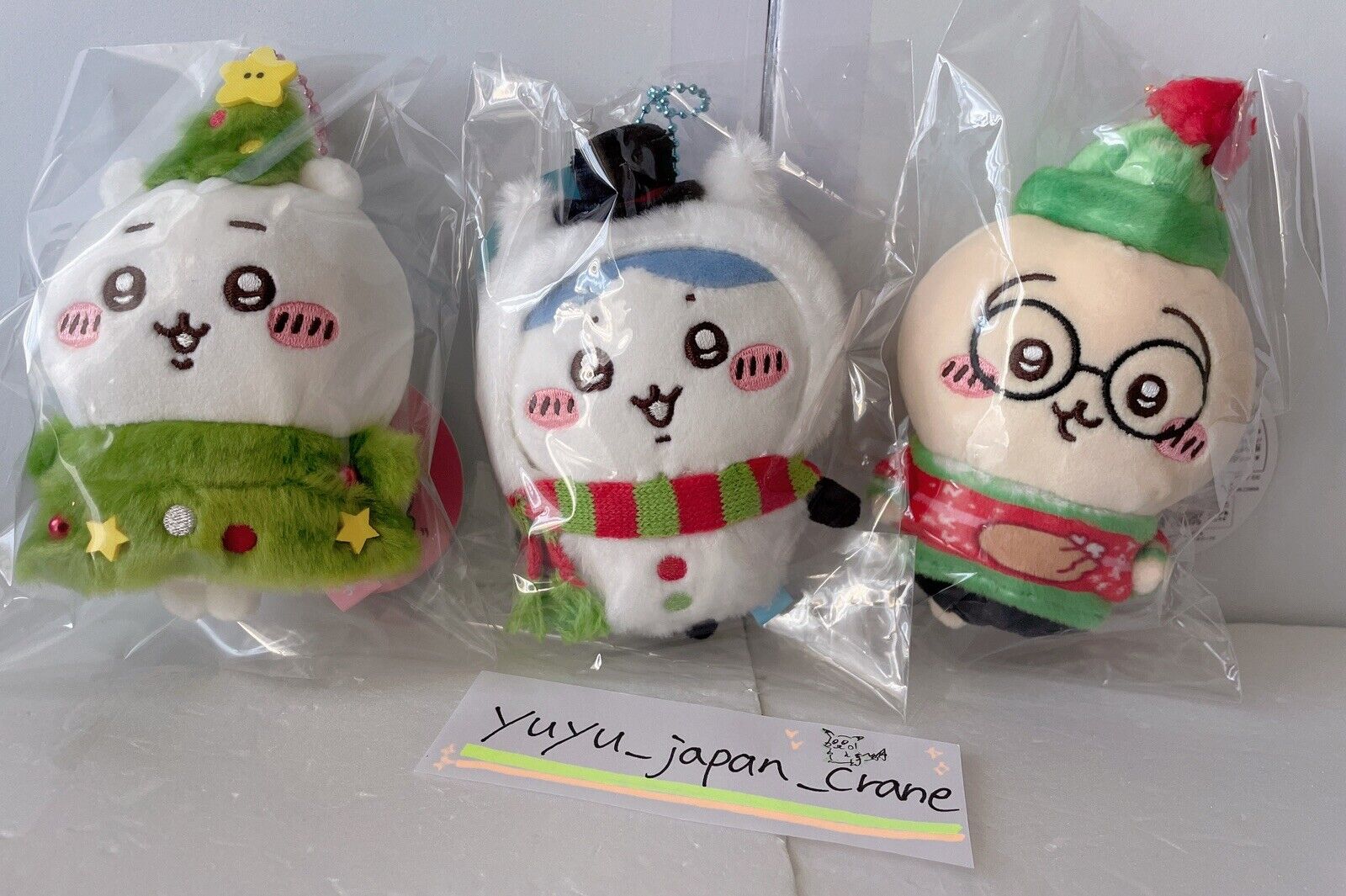 Chiikawa Happy Holiday Mascot Hachiware Usagi Plush Doll Set Of 3 New