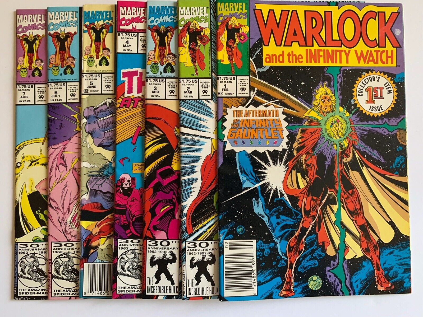 Warlock and the Infinity Watch 1 2 3 4 5 6 7 Lot Marvel Comic 1991 