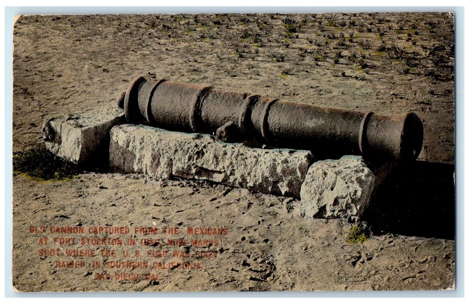 c1910's Old Cannon Captured From Mexicans San Diego California CA Expo Postcard