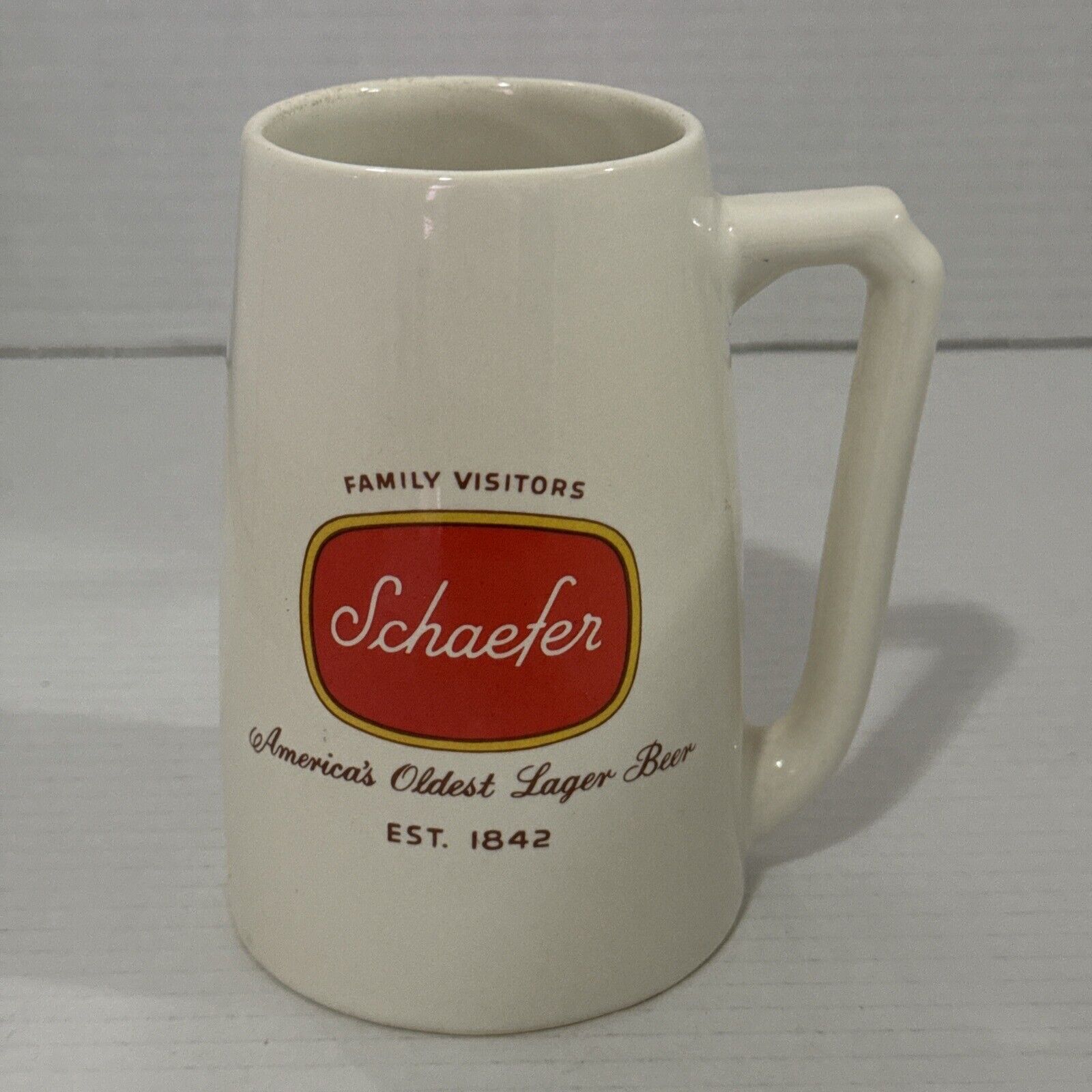 Vintage SCHAEFER BEER Ceramic Mug Stein Cup