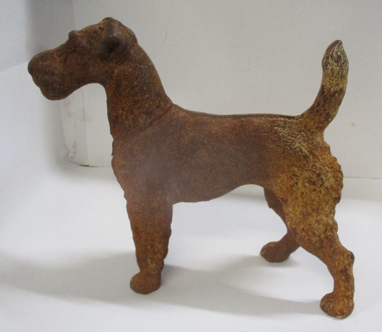 Vintage / Antique Rusty Cast Iron Terrier Dog Door Stop