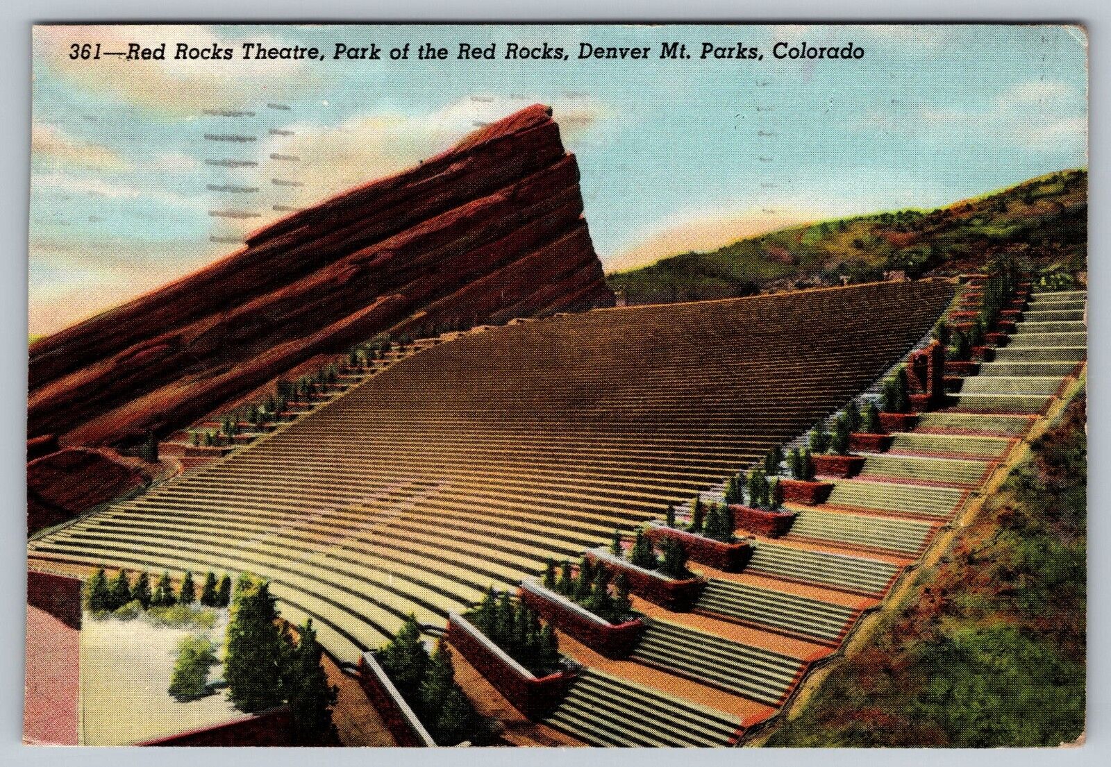 Red Rocks Theatre Colorado 1944 Vintage Post Card - C4