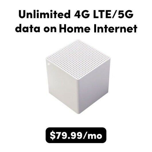 Unlimited 5G/4G Data plan Included with 5G Home internet device