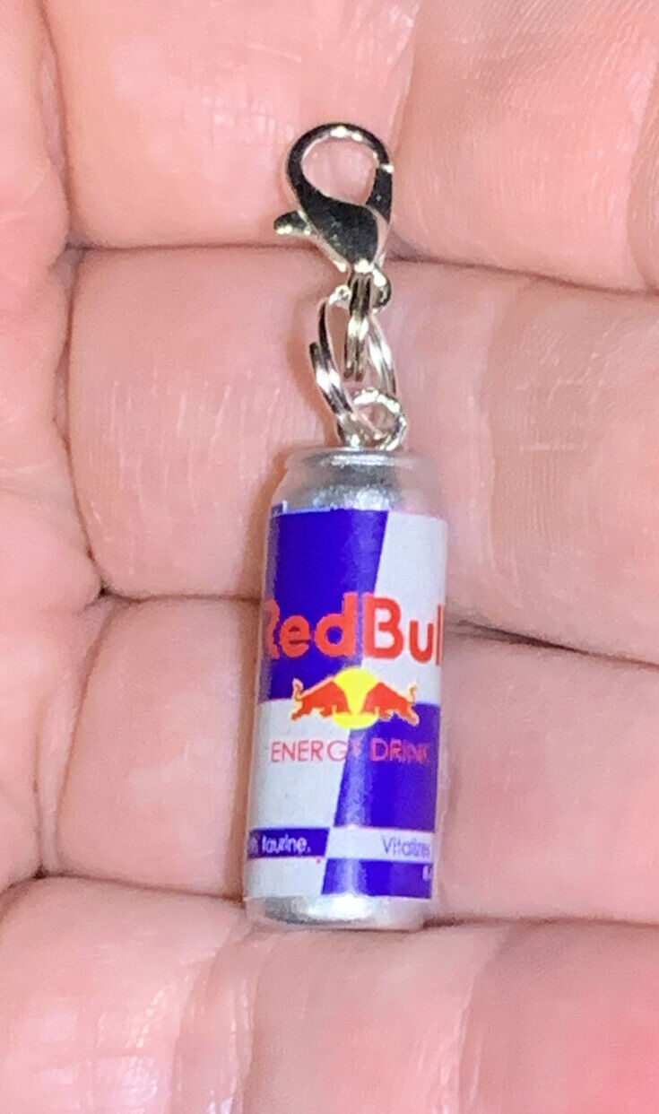 3D Energy Drink Can Charm Zipper Pull & Keychain Add On Clip