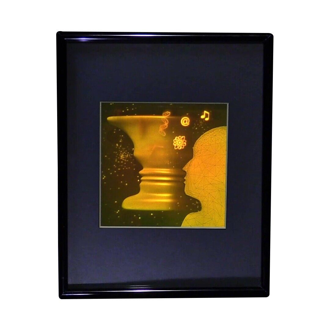 3D Vase-Face 2-Channel Hologram Picture FRAMED, Photopolymer Type Film