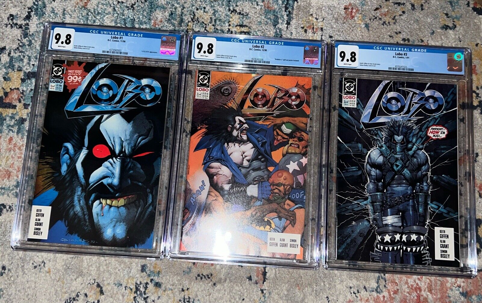 Lobo #1 2 and 3 All CGC 9.8 NM/MT WP 1st Solo Series/Title DC Comics 1990