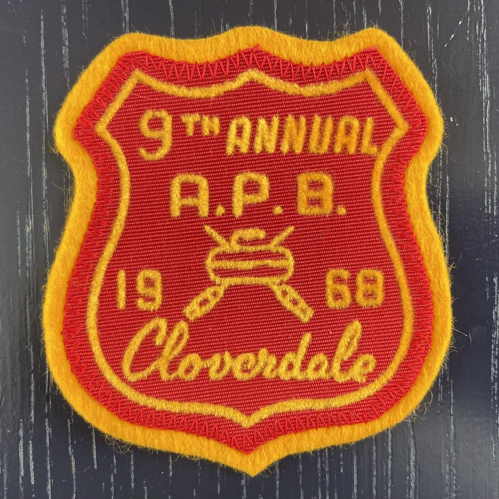 Vintage 1968 RARE CLOVERDALE BC Canada CURLING CLUB Patch Amazing 9th Annual APB
