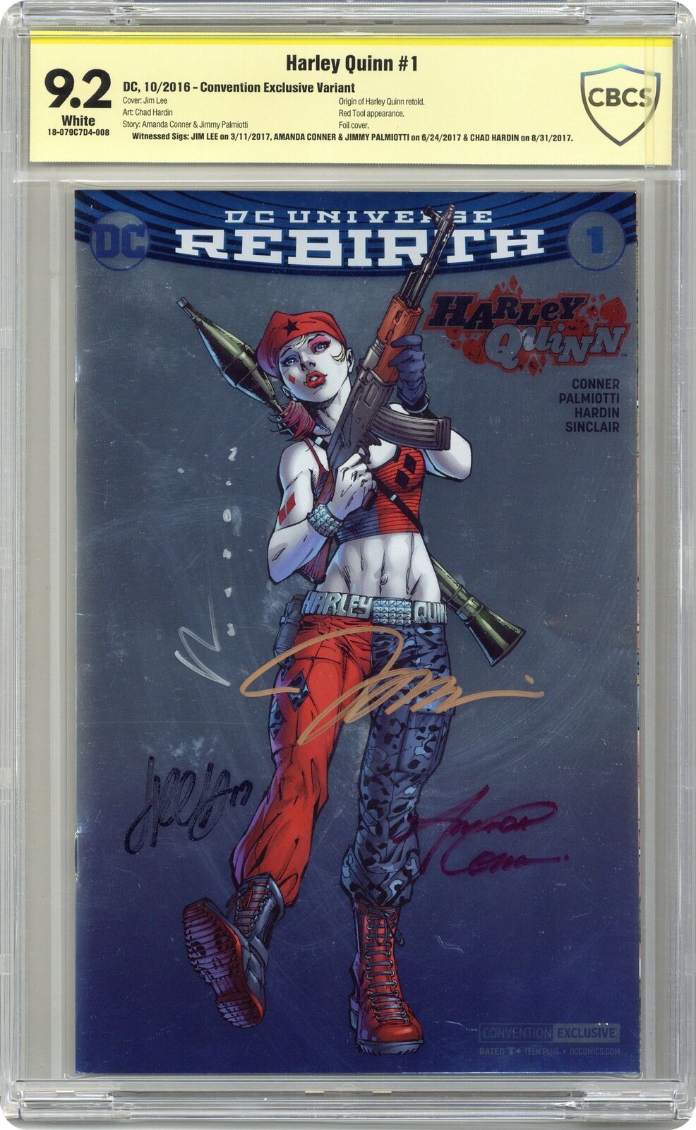 Harley Quinn #1 Conner Foil Convention CBCS 9.2 SS 2016
