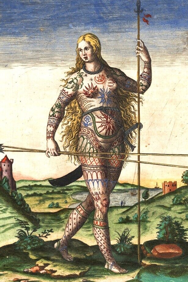 Ancient Celtic Tattooed Pict Woman Portrait - 1588 - 4 x 6 Photo Print
