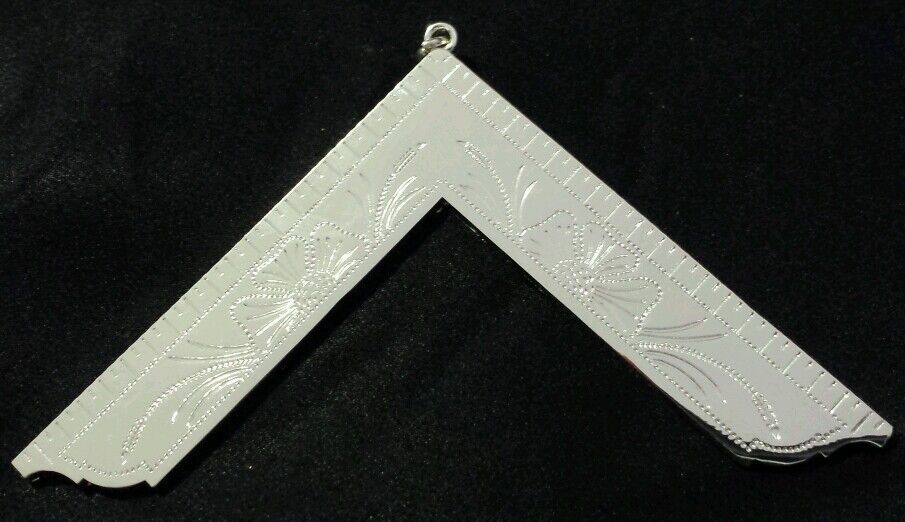 New Freemason Masonic Worshipful Master Collar Jewel in Silver Tone 
