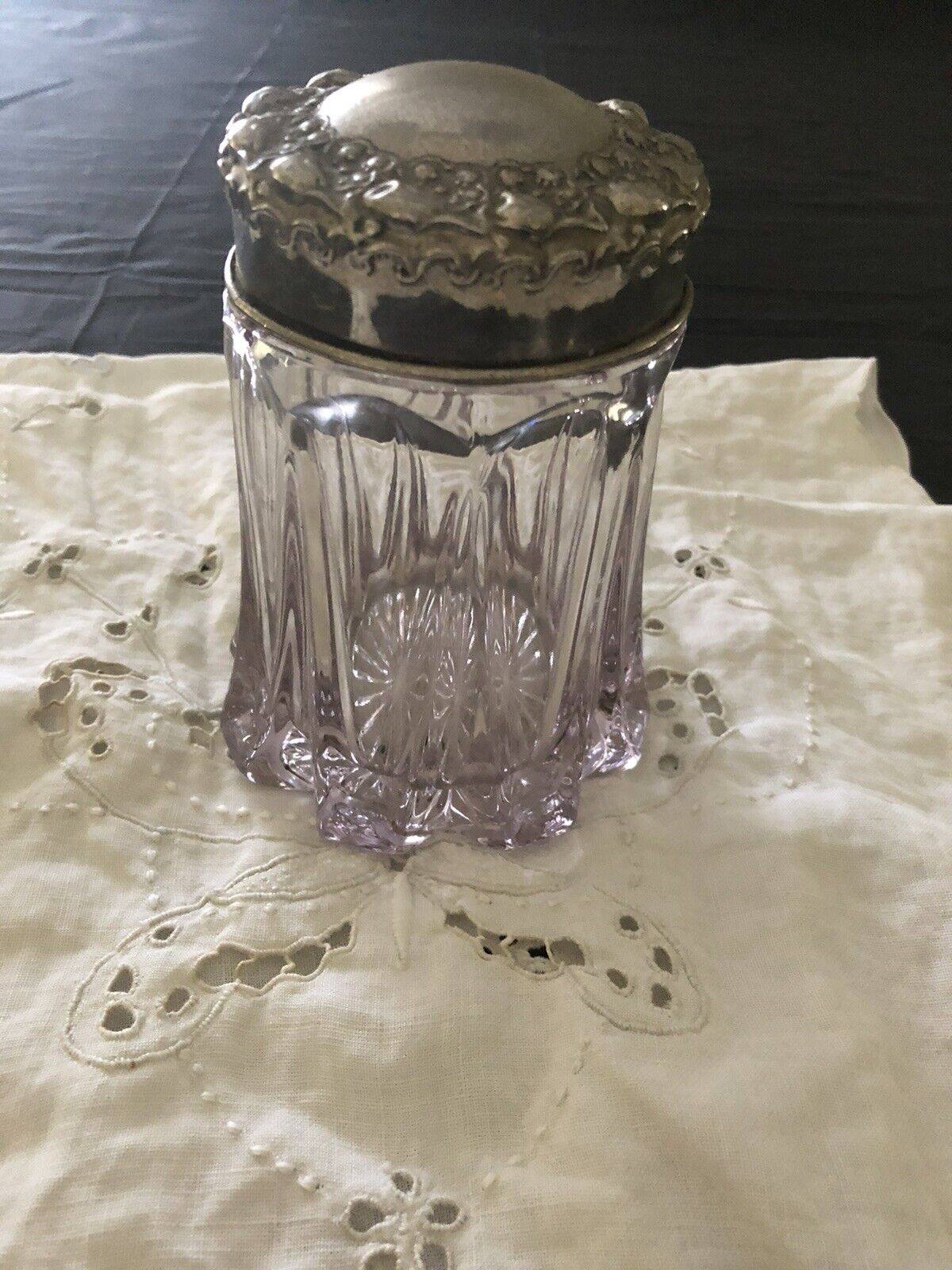 victorian art glass biscuit jar antique