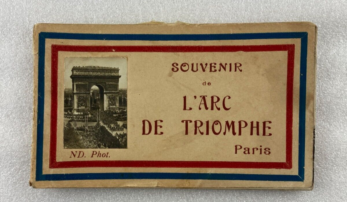 Vintage souvenir de L\'Arc De Triomphe Triumphe Paris France Postcard Book