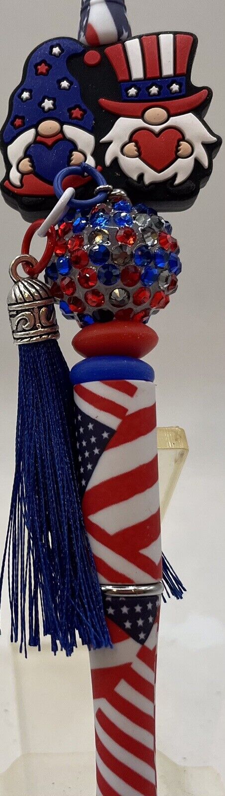 Beaded Ballpoint Pen.patriotic Mr. And Mrs. Gnome