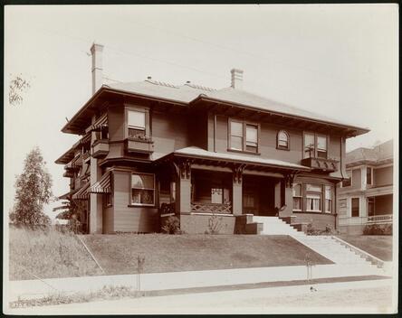 Two-Story Craftsman-Style House On Carondelet Street In Los Angele - Old Photo
