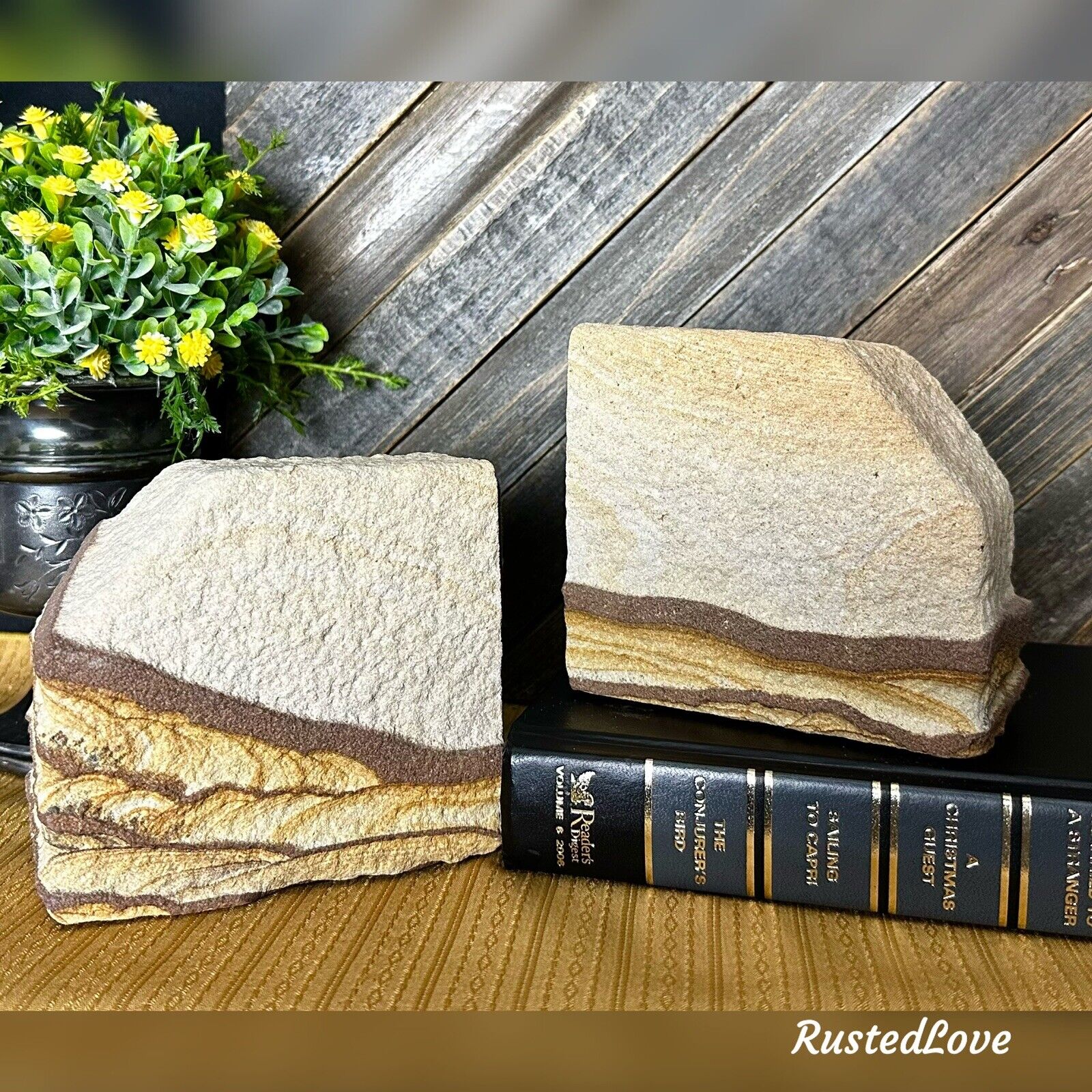 Book Ends Sandstone Vintage Rock Bookends Vintage Organic Stone Book Holders *