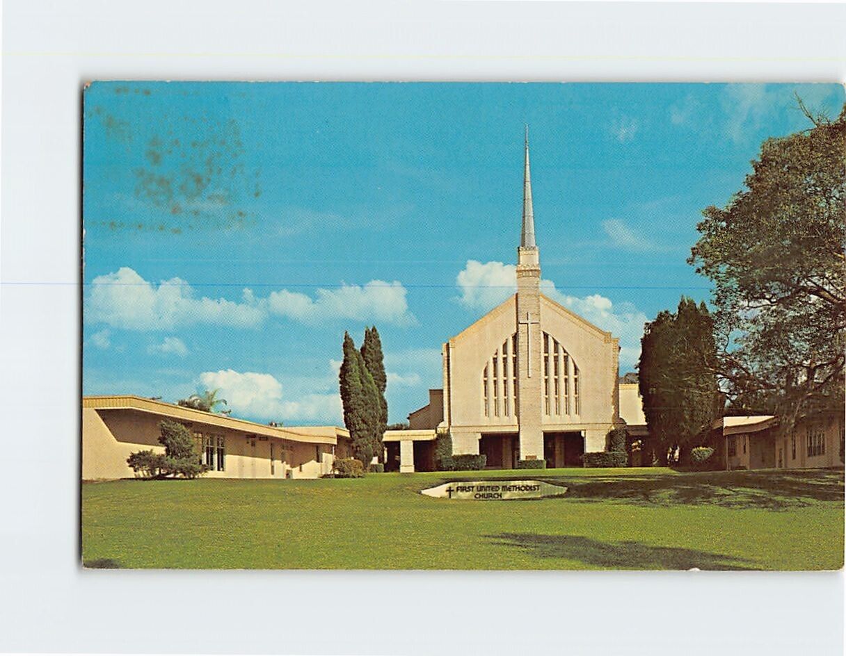Postcard First United Methodist Church Lakeland Florida USA