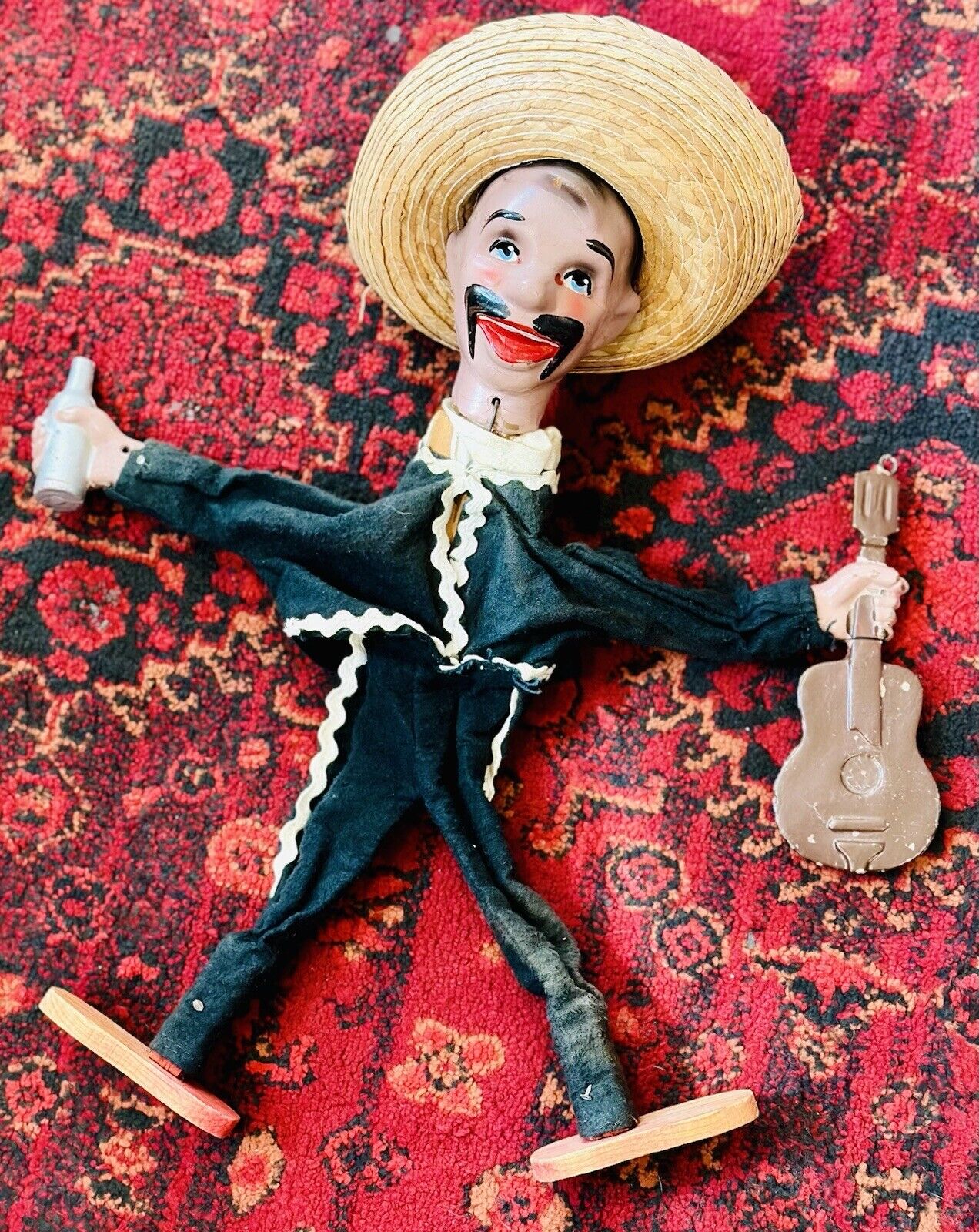 Mariachi stringless vintage marionette possibly haunted Mexican sombrero 60-70s
