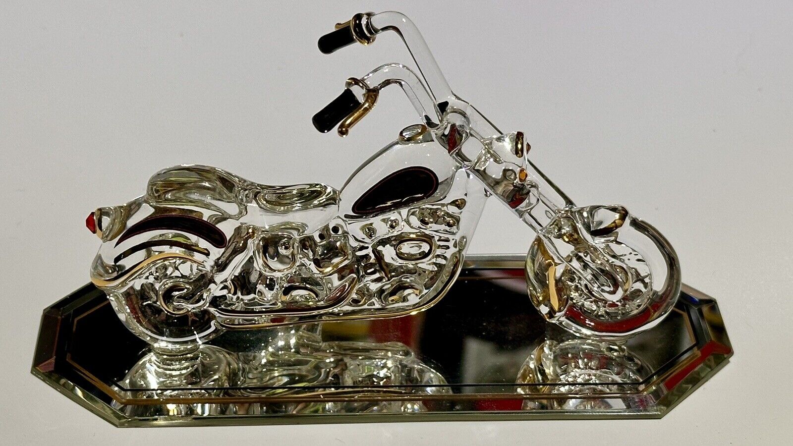 Glass Baron The Outlaw Motorcycle S6 602-W Glass Figurine Harley Davis