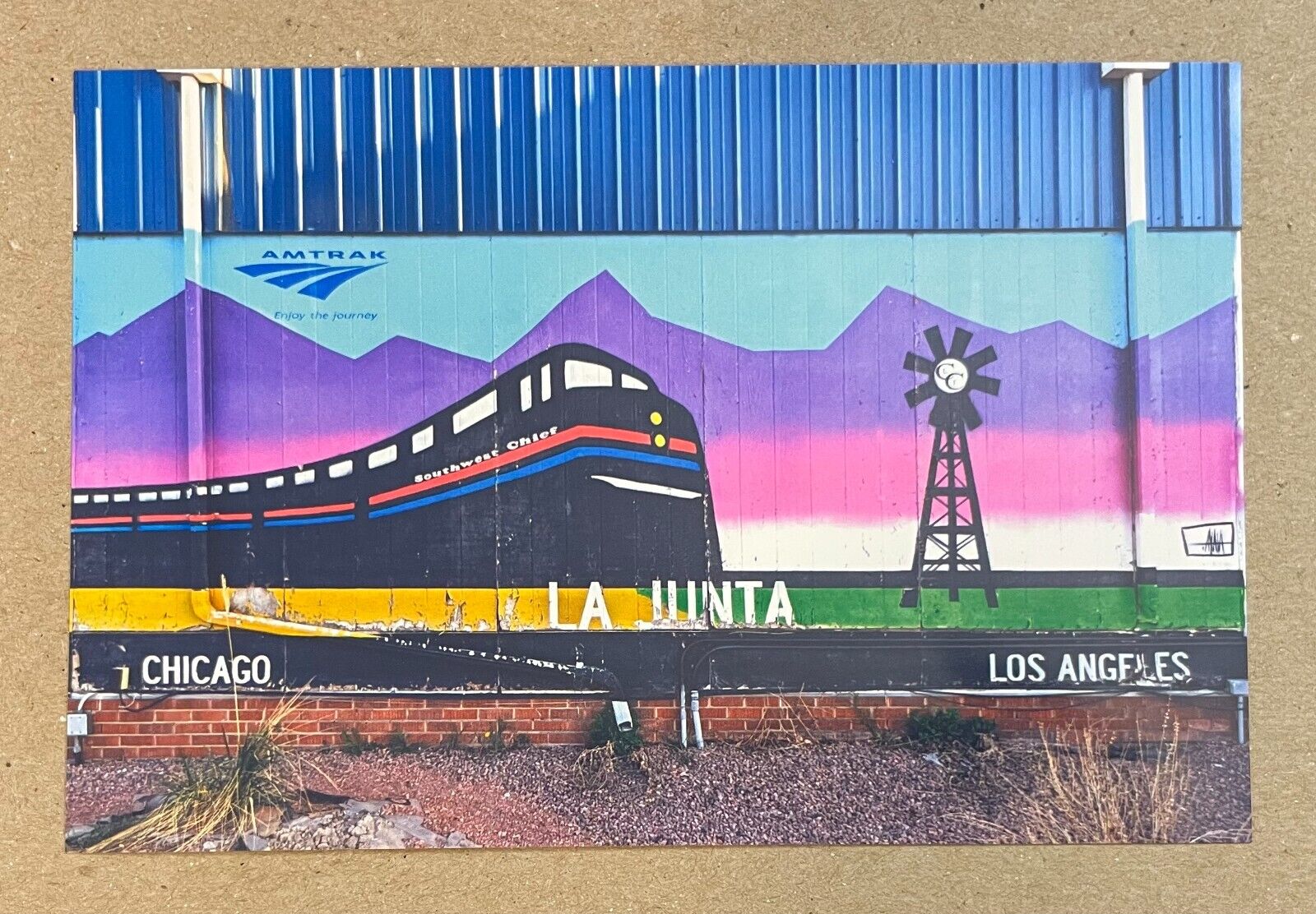 New Postcard 4x6 La Junta Amtrak Mural at La Junta CO