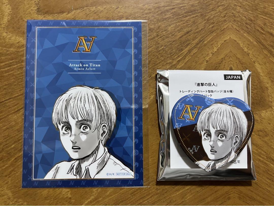 Attack On Titan Armin Valentine Heart-Shaped Can Badge Bromide Anique